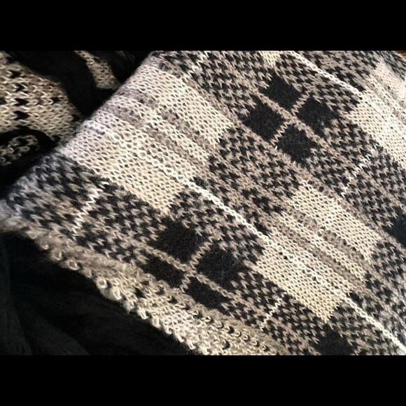 Kate Spade Woodland Plaid Scarf Neutral Cozy Chunky Unisex Holidays Winter - Picture 3 of 8